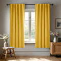 Deconovo Blackout Curtains for Bedroom Solid Room Darkening Rod Pocket and Back Tab Curtains 42Wx63L Inch Mellow Yellow 2 Panels