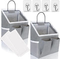 Kanrichu 2pcs Small Wall Hanging Baskets for Organizing, Wall Hanging Storage Bag as Over the Door Organizer, Wall File Organizer, Rv Storage and Organization. For Bedroom, Office, Camper (Gray)