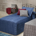 Touch of Class Camden Luxury Bedding | Warm Indigo Color | Classic Fitted Bedspread | Faux Suede Box Quilted Design | Designed 2 Piece Set Includes Twin Bedspread and 1 Standard Sham