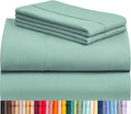 LuxClub 4 PC Full Sheet Set, Deep Pockets Wrinkle Free Cooling Bed Sheets Hotel Bedding for Women, Men, Kids & Teens, Includes 1 Fitted Sheet, 1 Flat Sheet and 2 Pillowcases-Soft Light Teal
