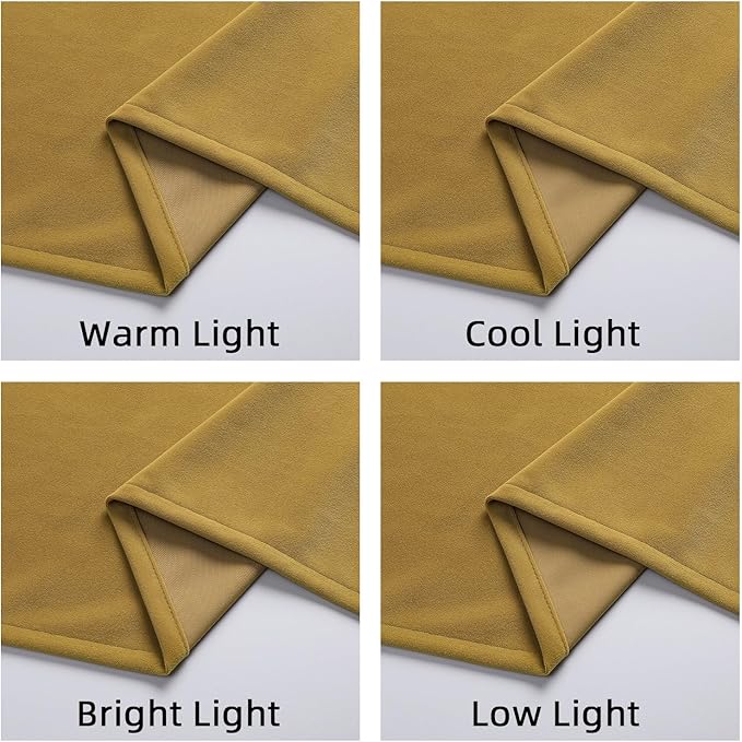 Joydeco Brown Velvet Curtains 108 inch Length 2 Panels, Luxury Blackout Rod Pocket Thermal Insulated Window Curtains, Super Soft Room Darkening Drapes for Living Dining Room Bedroom,W52 x L108 inches