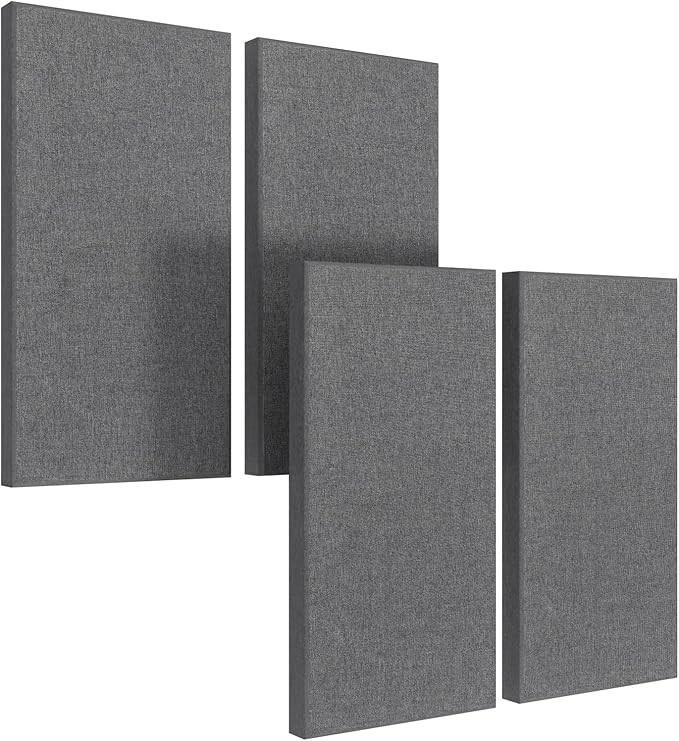UMIACOUSTICS 4 PCS Fiberglass Acoustic Panels, 2“ Thick 23.6" x 11.8" Sound Absorbing Panels, Heather