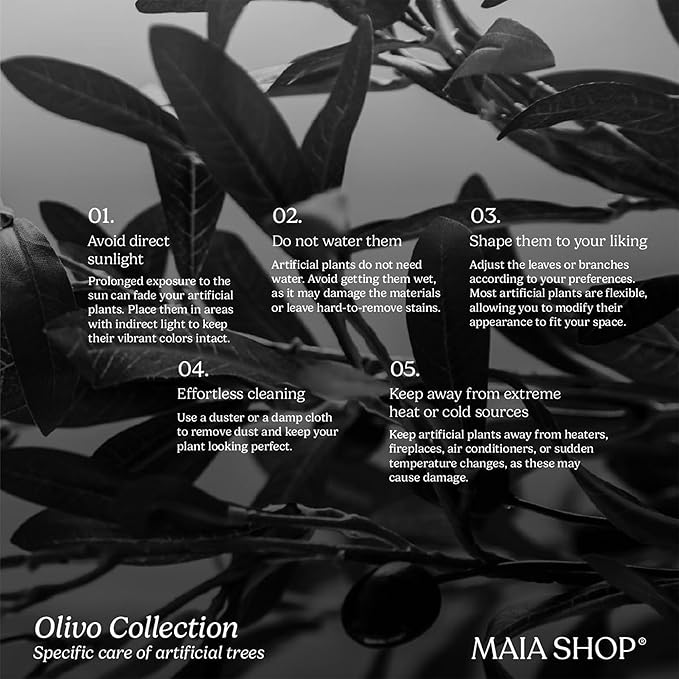 Maia Shop 3ft 5in Artificial Olive Tree Plant for House, Apartment or Office – Realistic Fake Indoor Plants for Living Room, Kitchen, Bedroom, Entryway or Bathroom – Faux Greenery for Home Décor