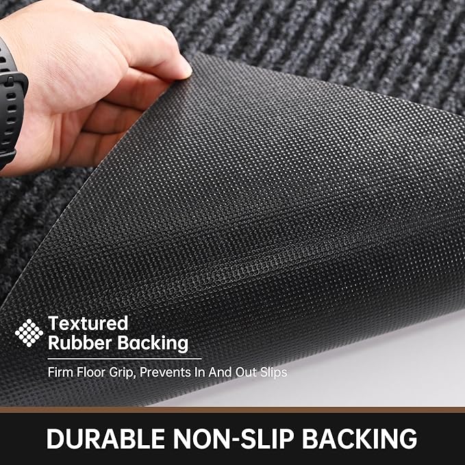 Front Door Mat, 72" x 36" Heavy Duty Indoor Outdoor Doormat, Non-Slip Welcome Mats for Entryway, Rubber Backing Low Profile Commercial Door Mats