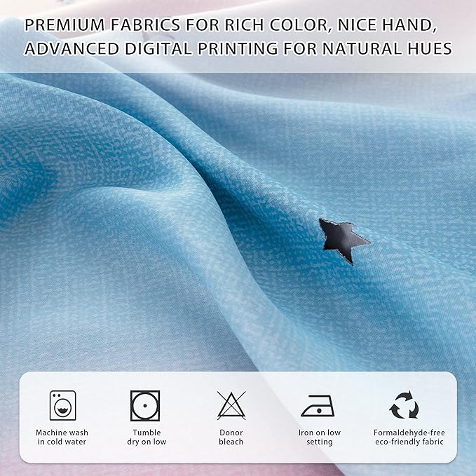 XiDi Curtains for Bedroom Decor, Rainbow Pink Purple/62/63