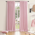 DONREN 108 Inches Length Rod Pocket Curtains - 2 Panel Blackout Thermal Insulated Drapes Curtains for Living Room Bedroom (Pink,52 X 108 Inch)