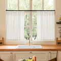 Pinch Pleated Linen 36 Inch Length Kitchen Curtains 2 Panels Set Privacy Light Filtering Semi Sheer Boho Small Curtains Bathroom Window Neutral Sheer Short Cream Ivory Drapes for Front Door RV Camper
