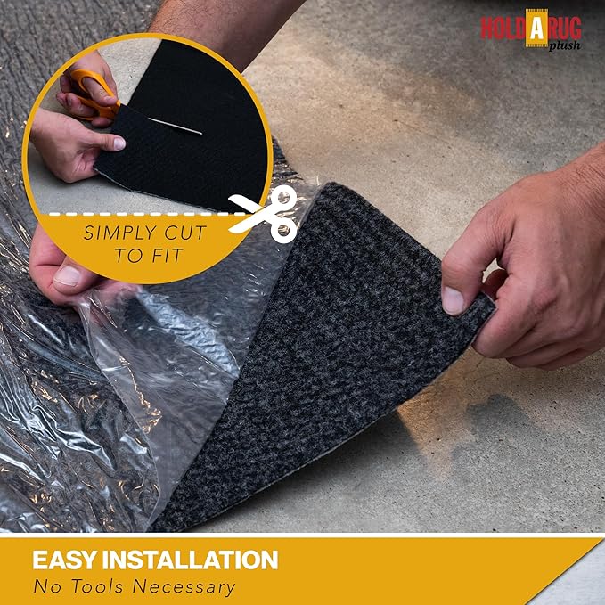 Hold-a-Rug Plush 3' x 5' Nonskid, Nonslip Rug Pad, Reversible Gripper, ¼ Thick, Safe for All Floors and Carpet, Keep Area Rugs Secure