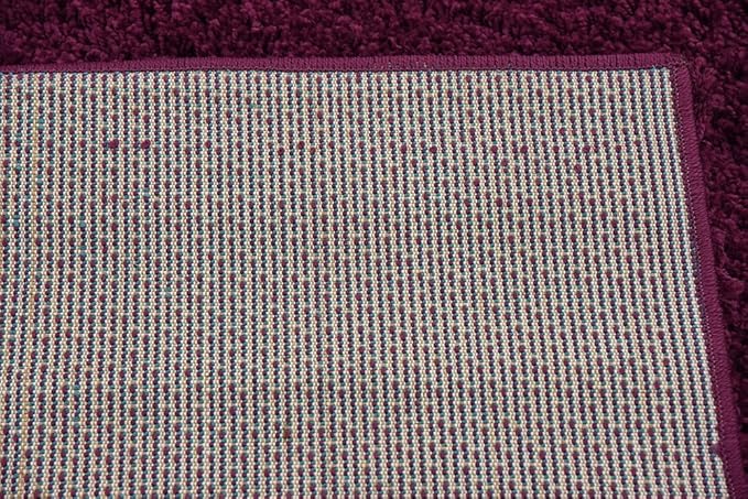 Unique Loom Solid Shag Collection Area Rug (8'x 11' Rectangle, Eggplant Purple)