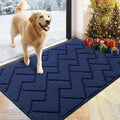 hicorfe Indoor Doormat,Front Back Door Mat Rubber Backing Non Slip Door Mats 24"x35" Absorbent Resist Dirt Entrance Doormat Inside Floor Mats for Entryway Washable Low-Profile (Navy Blue)
