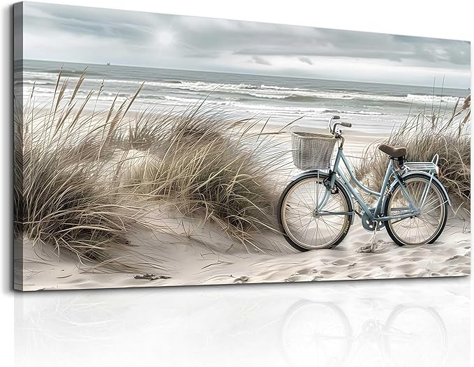 ERQINHUA Canvas Wall Art For Kitchen Dining Room Vintage Decor Lawn Paintings With Marine Beach Landscape Painting Office Living Room Bedroom Decoration Home Decor, Can Be Hung Directly 20 "X 40"