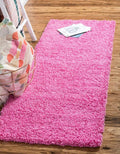 Unique Loom Solid Shag Collection Area Rug (2' x 6' 5" Runner, Taffy Pink)