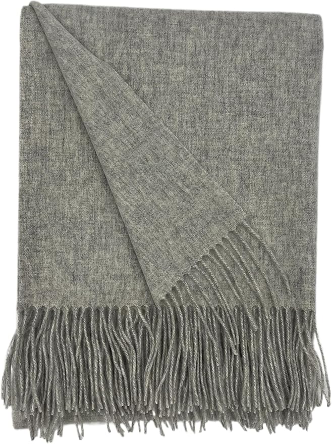 Alashan Cashmere Blend Ripple Finish Woven Throw (Quartz)