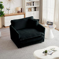 mikibama 41.4 Inch Single Seat Sofa, Chenille Comfy Deep Upholstered Couch Armchair with Toss Pillow for Living Room Bedroom Office Apartment, Black