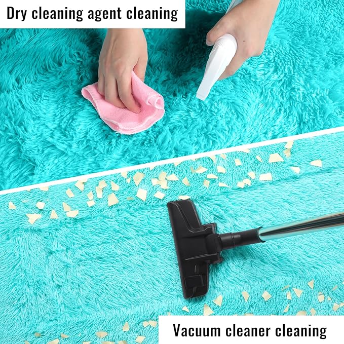 PAGISOFE Teal Rug Fluffy Shag Area Rugs for Bedroom Boys 5x7 Soft Fuzzy Shaggy Rugs for Living Room Nursery Carpet Indoor Floor Dorm Boys Girls Dorm Plush Kids Rug for Room Decor Aesthetic