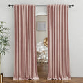 RYB HOME Velvet Room Divider Curtains for Space Separation, Noise Reduce Barrier for Nursery, Large Window Curtains for Sliding Glass Door, Dusty Pink, W 62 x L 84, 2 Panels Set