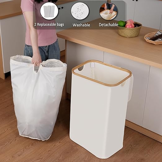 iEGrow 29 Gallons Recycling Bins for Kitchen, Indoor Recycle Bins with Lid, 110L Large Recycle bin with 2 Removeable Reusable Inner Bags, for Bottles Cans Glass Plastice Cartons(Black)