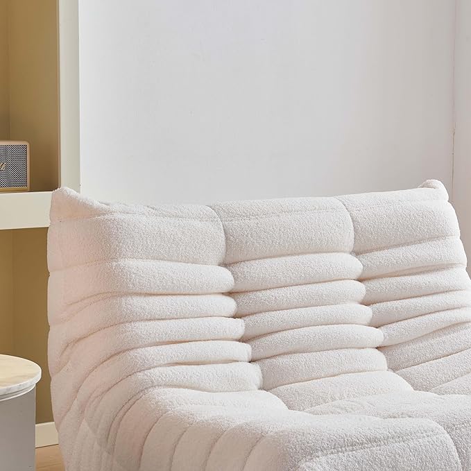 Bean Bag Chair for Adults, Oversized Loveseat Fireside Chair Comfy Bean Bag Couch, 2 Seater Lazy Sofa Couch Memory Foam Floor Chair Loveseat for Living Room, Bedroom Apartment Office (Beige)