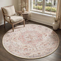 PADOOR 6FT Round Rug,Rugs for Living Room,Soft Pink Circle Rug,Machine Washable Rugs for Bedroom,Non Slip Carpet,Rug for Dining Room Living Room Bedside Office