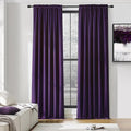 DONREN Royal Purple Blackout Curtains for Bedroom - Thermal Insulated Rod Pocket Curtains for Living Room (52 x 90 Inch Length,1 Pair)