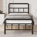 12 Inch Twin Bed Frames with Headboard and Footboard, No Box Spring Needed, Heavy Duty Metal Mattress Foundation, Noise Free, Easy Assembly, Black