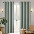 Joydeco Sage Green Blackout Curtains 120 Inches Long, Extra Long Curtains 120 Inch Length 1 Panel for Bedroom, Thermal Insulated Linen Black Out Curtains with Grommets(100x120, Sage Green)