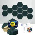 Self-Adhesive Acoustic Panels [390 lbs/yd³ Ultra-High Density], 2nd Generation Sound Absorbing Panel, Professional Level Sound Panel, Polyester Soundproof Foam [Size L, Dark Green]