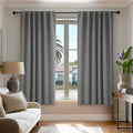 Deconovo Blackout Curtains, Thermal Insulated, W52 x L54 2 Panels, Back Tab, Machine Washable, Room-Darkening Drapes for Bedroom/Living Room Light Grey