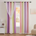 XiDi Curtains for Bedroom Decor, Rainbow Pink PurpleYellow34/96/1