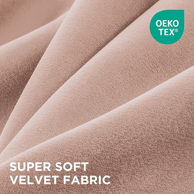 Joydeco Candy Pink Velvet Curtains 96 Inches 2 Panels, Luxury Thermal Insulated Soft Pink Curtains for Bedroom & Living Room, Room Darkening Velvet Drapes, Rod Pocket (52W x 96L)