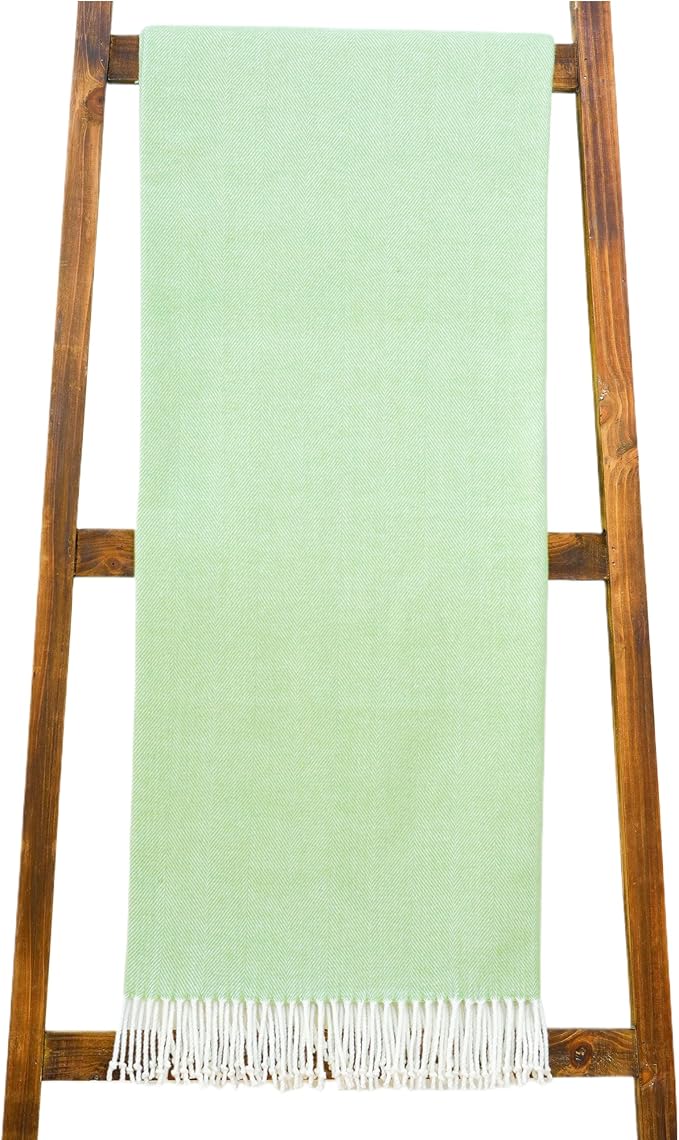 Alashan Cotton Acrylic Adirondack Herringbone Woven Throw - Throw Blanket - Soft Palmetto