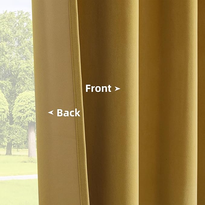 Joydeco Brown Velvet Curtains 120 inch Length 2 Panels, Luxury Blackout Rod Pocket Thermal Insulated Window Curtains, Super Soft Room Darkening Drapes for Living Dining Room Bedroom,W52 x L120 inches