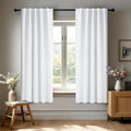 Deconovo Blackout Curtains, Thermal Insulated, W42 x L54 2 Panels, Back Tab, Machine Washable, Room-Darkening Drapes for Bedroom/Living Room Pure White