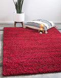 Unique Loom Solid Shag Collection Area Rug (6' 1" x 9' Rectangle, Cherry Red)