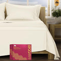 Mayfair Linen 100% Egyptian Cotton Full Size Bed Sheets - Luxury 1200 Thread Count Egyptian Cotton Sheets Full Size Bed Set (4 PC, Ivory), Silky Soft, Cooling, 17" Deep Pocket Sateen Weave Bedding