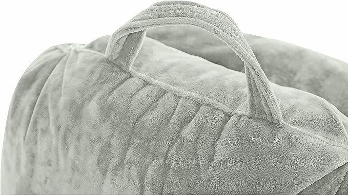 Husband Pillow Medium Desert Sage, Backrest for Kids, Teens, Petite Adults - Reading Pillows with Arms, Adjustable Plush Memory Foam, Bed Rest Chair Sitting Up, Detach Neck Roll, Removable Cover