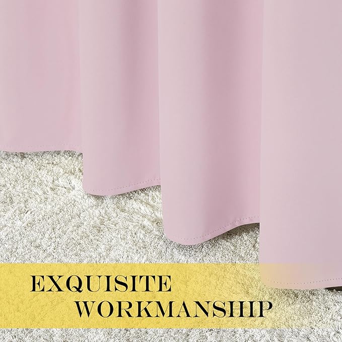 NICETOWN Blackout Patio Curtains 100 x 95 Inches Long for Sliding Door Extral Wide Blackout Curtain Panels Thermal Insulated Room Divider - Grommet Top, 100" W x 95" L, 1 Panel, Baby Pink