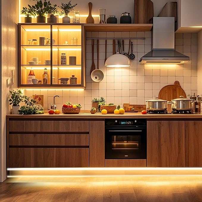 COB LED Strip Lights Warm White,24V Dimmable led Light Strip KIT with Remote and app Control,2700K 9.84FT/3m 8mm Wide Ra>90 Cuttable Flexible Strip Lights for Bedroom,Wardrobe,Cabinet