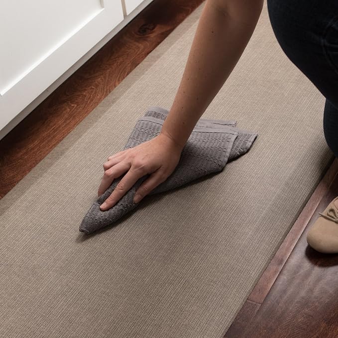 GelPro Designer Comfort Ergo-Foam Cushioned Anti-Fatigue Standing Kitchen Floor Mat, Padded Stain-Resistant, Waterproof, Non-Slip Comfort Padded Desk/Office Mat - 20" x 72", Grasscloth Crimson