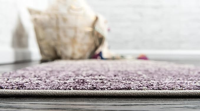 Unique Loom Del Mar Collection Area Rug - Jennifer (2' 7" x 10' Runner, Purple/ Ivory)