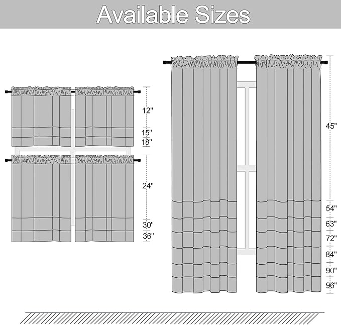 DONREN Greyish White Room Darkening Rod Pocket Curtain Panels - Window Treatment Thermal Insulated Curtains for Bedroom Off White(42 W by 45 L Inch,2 Panels)