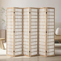 VEVOR Room Divider, 6 Panel Japanese Room Divider, Wood Folding Privacy Screen Indoor, Partition Dividers Portable Decoration Screens, for Room Separation Home Office Restaurant & Bedroom(Natural)