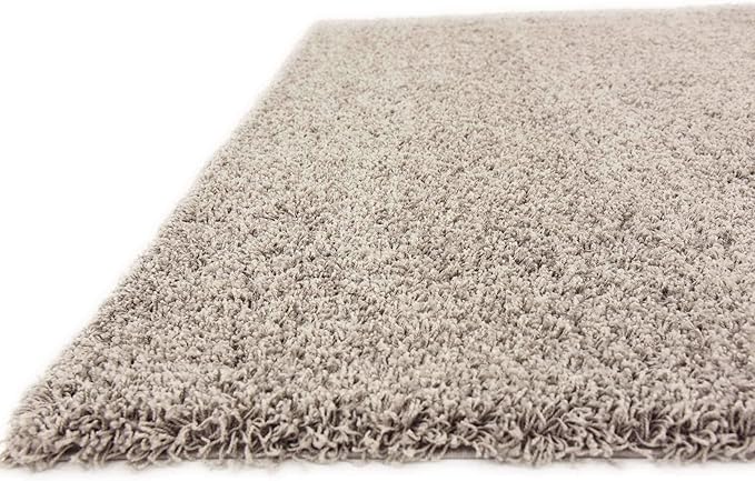Unique Loom Solid Shag Collection Area Rug (8' Square, Cloud Gray)