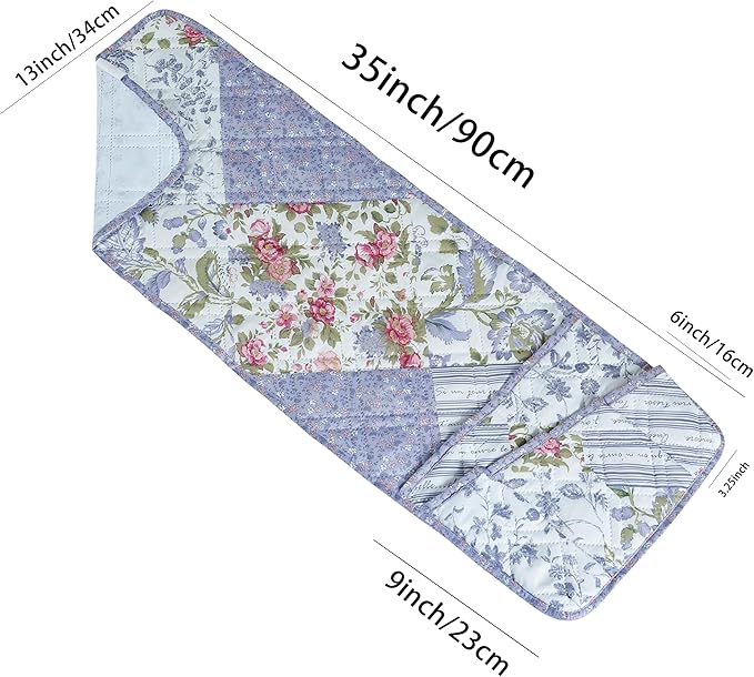 Brilliant Sunshine Rose Violet Patchwork Couch Armrest 5 Pockets Organizer, Slip Resistant Recliner Armchair Caddy, Washable Remote Controls Holder, Storage for Magazine, Tablet, Phone, Rose Violet