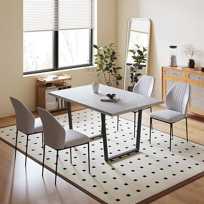 Rectangular Kitchen Dining Table, Space-Saving Rectangular Design, Thickened MDF Sturdy Structure, Suitable for Dining Room Kitchen Restaurant (Table)