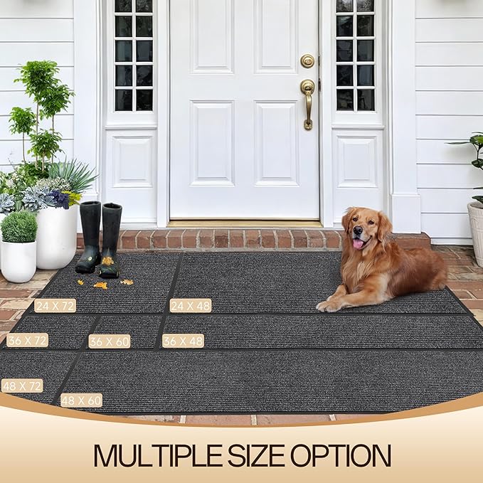 Amyracel Front Door Mat Indoor Outdoor Entrance, 36" x 60" All-Season Waterproof Doormat for Enterway, Heavy Duty Commercial Floor Mat, Fade Resistant, Rubber Back, Low Profile, Easy Clean