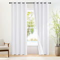 NICETOWN 100% Blackout Curtains 84 inches Long for Bedroom - Thermal Insulated Grommet Room Darkening Curtains for Living Room (1 Panel Set,Pure White, 52W x 84L)