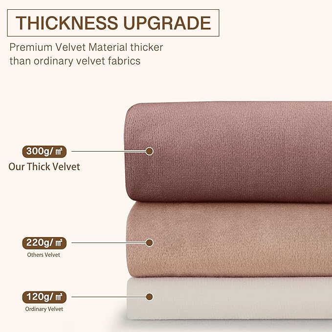 StangH Luxury Velvet Curtains 105 inches Long Blush Beige Pink Window Drapes for Girls Bedroom Soft Thermal Insulated Privacy Curtains for Sliding Door/Dining Room, W52 x L105, 2 Panels