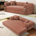 80" Convertible Sofa Bed,Corduroy Folding Sleeper Sofa Bed Queen with Pillows & Storage,Modular Pull Out Couches Boneless Couch for Living Room,Compressed Couch in a Box,Pink