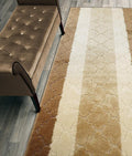 Custom Length Hallway Runner Rug,Slip Resistant,Trellis Beige, 26 Inch X 7 feet, Sold and Priced Per Foot
